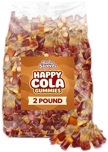 Happy Cola Gummy Candy 2 Pound Bag – Bulk Chewy Cola-Flavored Gummy Bottles Candies for Parties, Candy Buffets, Snacks, and Treats - Image 1