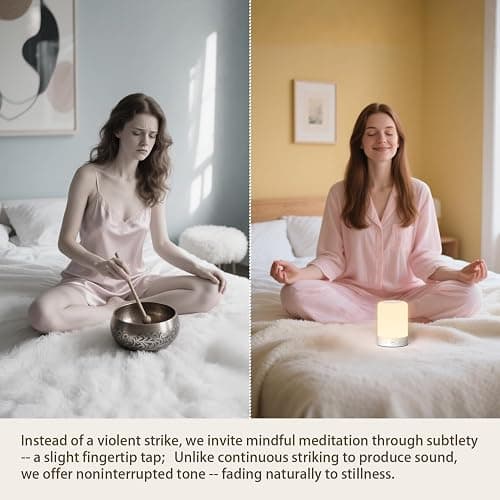 Quietbliss Automatic Tibetan Meditation Bowl- Portable Rechargeable with 9 Tones, NightLight & Voice Timer for Yoga, Sleep,Chakra & Stress Relief thumbnail 5