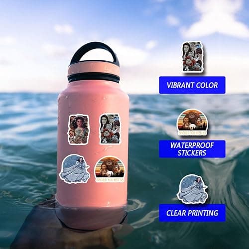 62Pcs Labyrinth Stickers Pack, Aesthetic Vinyl Waterproof Decals for Water Bottle,Laptop,Phone,Skateboard,Scrapbooking,Bumper Decor for Kids Teens Adults Fans for Party Supply Decor thumbnail 6
