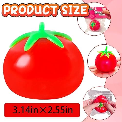 1Pcs Taba Tomato Squishy Ball for Adults, Tomato Squeeze Ball | Soft Tomato Squishy, Slow Rebound TPR Squeeze Ball, Pocket Sized Desktop Decor for Office & Travel thumbnail 2