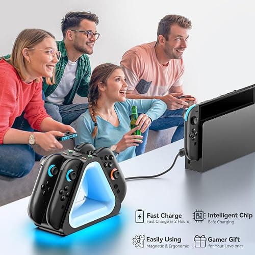 Charging Dock for 2025 Nintendo Switch 2 Joypad,Joypad 2 Controller Charging Docking Station, Ergonomics & Magnetic Fast Charger Dock Station with Charging Cable for for Nintendo 3DS & 2DS Skins thumbnail 6