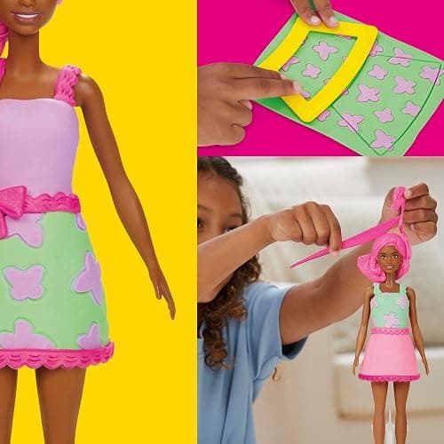 Play-Doh Barbie Garden Party Designer Doll, Make Doll Clothes with Modeling Compound & 10 Fashion Accessories, Arts & Crafts for Girls & Boys, Kids, 5+ (Amazon Exclusive) thumbnail 5
