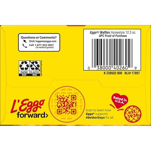 Eggo Homestyle Waffles, Breakfast Food, Frozen Breakfast, 10 Waffles (Frozen) thumbnail 12