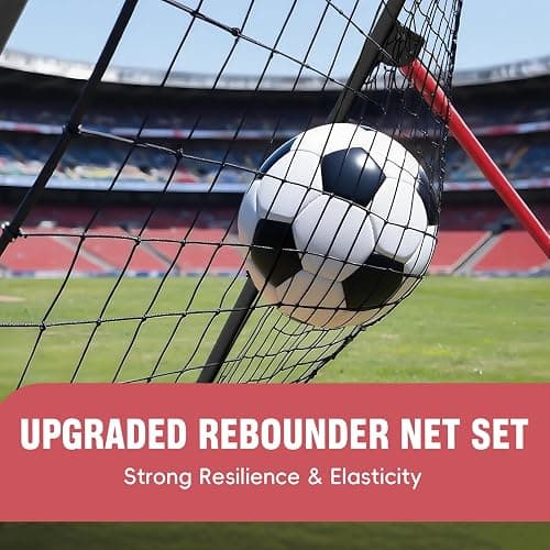 Volleyball Rebounder Net, 5 Angles Volleyball Bounce Back Training Equipment with Durable Sandbags & Metal Stakes for Lacrosse, Baseball, Soccer Practicing - 7x4 Ft thumbnail 5