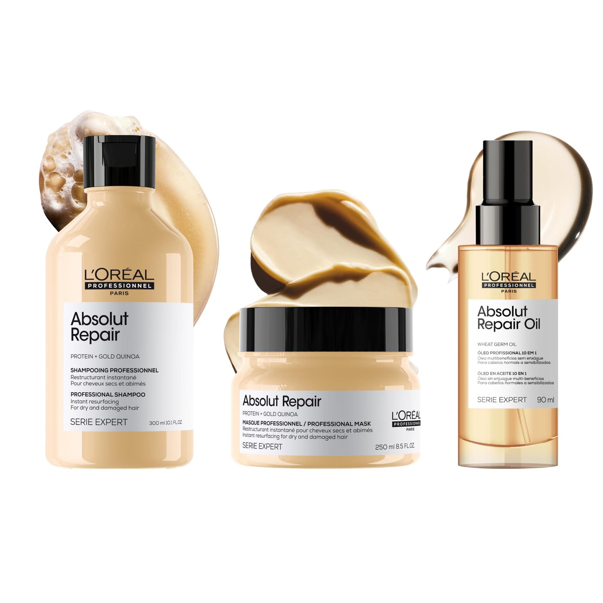 L'Oréal Professionnel Óleo 10 em 1 Absolut Repair | Multi-benefícios para cabelos secos e danificados | Repara e Promove Brilho | Com Gold Quinoa e Proteínas thumbnail 13