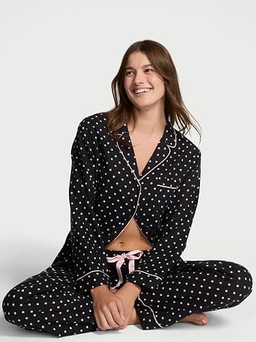 Victoria's Secret Flannel Pajama Set, Long Sleeve Button Down Shirt & Pants, Sleepwear for Women (XS-XXL) thumbnail 2