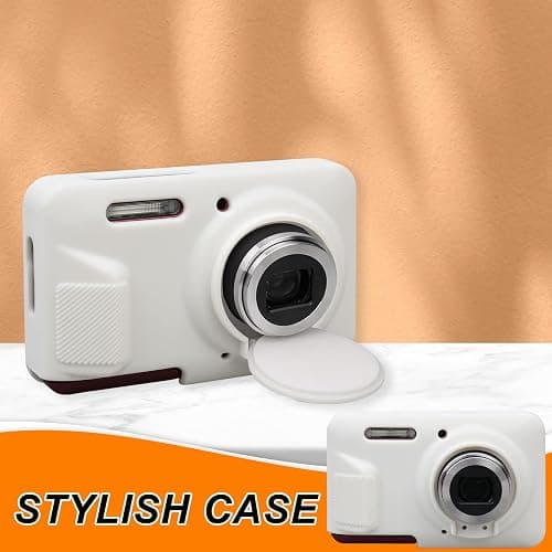 RAIALL Case for KODAK PIXPRO FZ55 Digital Camera, Soft Silicone Protective Case for KODAK PIXPRO FZ55 Vlogging Camera, Lightweight FZ55 Camera Case Cover Grip Body Skin, White thumbnail 7