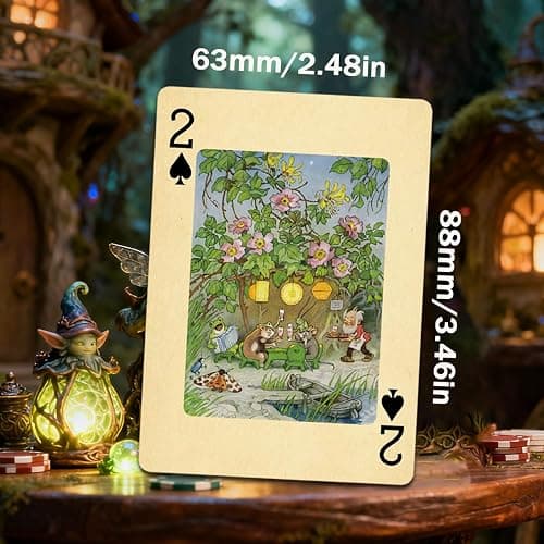 strublfe Vintage Style Playing Cards, Elf Home Dwarves and Forest Animals Themed Playing Card, 54 Unique Exquisite Illustrations, Standard Size, Suitable for Family Gatherings, Party Games thumbnail 3