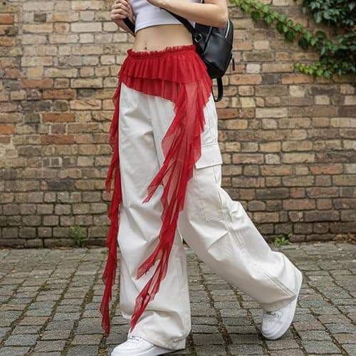 Women Sheer Lace Wrap Skirt Wrap Tie Waist Scarf Belt Y2K Asymmetrical Layered Micro Mini Skirts thumbnail 2