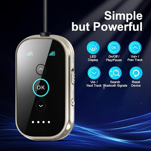 Ultra Xmagpot Bluetooth 5.4 Transmitter Receiver - CNC Aluminum & Ceramic Glass | Dual Link for 2 AirPods/Headphones | aptX Adaptive/HD Audio | Wireless Transmitter for Airplane/TV/Car/Gym thumbnail 2