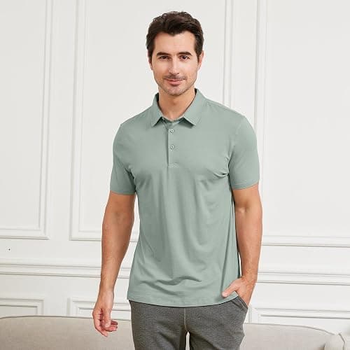 netdraw Mens Ultra Soft Bamboo Viscose Polo Lightweight Cooling Short Sleeve Casual Collared Golf Shirt thumbnail 6