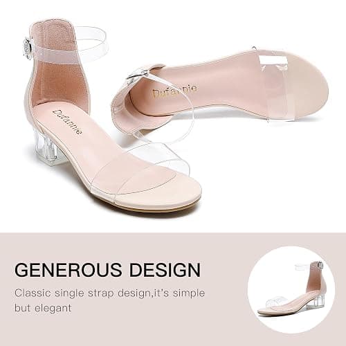 Dufannie Girls Sandals Low Heels Dress Pump Ankle Strap Open Toe Flower Girl Wedding Party for Toddler Little Big Kid thumbnail 4