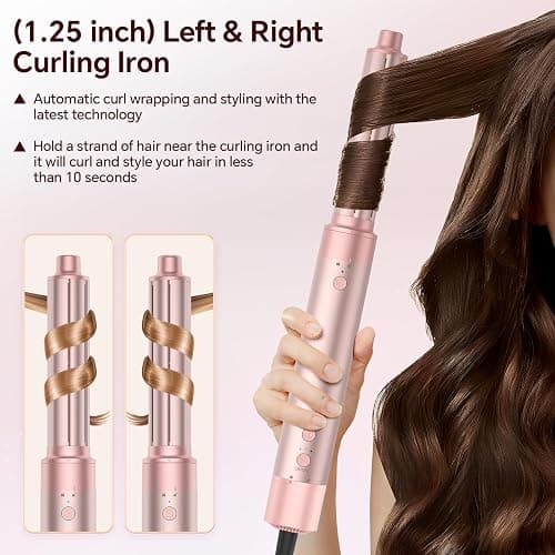 HydraStyl 5 in 1 Hot Air Styler, Hair Dryer Brush with Auto Wrap Curler, 110,000 RPM High-Speed Blow Dryer Styler, Frizz-Free Styling for All Hair Types-Straight, Wavy & Curly, No Heat Damage, 1200W thumbnail 4