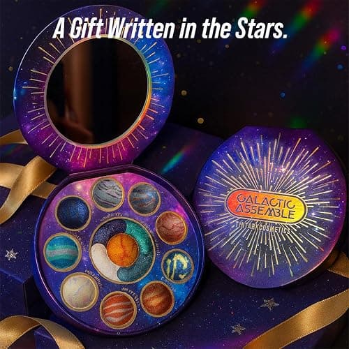 Galactic Assemble Eyeshadow Palette – Solar System Inspired 3D Planet Design, 14 Handcrafted Shimmer & Metallic Shades with Creamy Wet Texture, High-Pigmented Makeup Palette Gifts for Women & Girls thumbnail 7