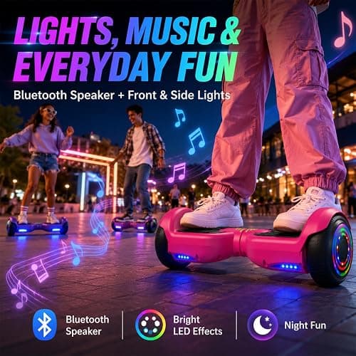 HOVERSTAR pink hoverboard for kids, self balancing scooter thumbnail 5