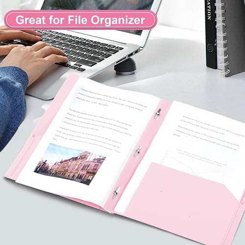 SUIN Plastic Project-Folder with 2 Pockets and 3-Prong Fasteners, for US Letter Size, Bulk Pack Color File-Folder for US Letter Size Papers, Ideal for School & Office, (Assorted Pastel Colors) thumbnail 7