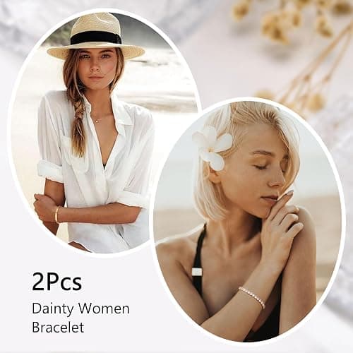 Gold Women Bangle Tennis Bracelet - Stainless Steel Gold Plated Girls Bangle, Dainty 4mm Cubic Zirconia Classic Tennis Bracelets, 17/19cm Jewelry Set Gift for Mother Best Friends thumbnail 4