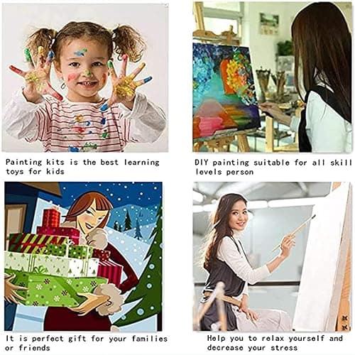 Tucocoo Cute Cat Paint by Number for Adults, DIY Digital Oil Painting Kits on Canvas with Brushes and Acrylic Pigment, Abstract Flowers Animal Hand-Painted Style for Home Decor 16x20 inch (Frameless) thumbnail 7