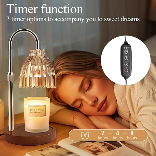 YudouTech Candle Warmer Lamp, Adjustable Height Electric Candle Warmer Light with Timer and Dimmer Stylish Design for New Home Office Modern Décor Gifts thumbnail 5