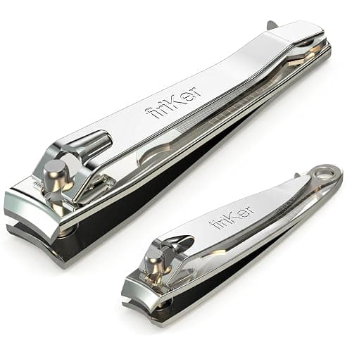 FiriKer Nail Clippers with Nail File, Fingernail Clipper, Toe Nail Clippers | 2PCS Nail Clipper Set (Silver), Large for Toenails, Small for Fingernails, Used Separately, Ideal Gift for Men and Women - Image 1