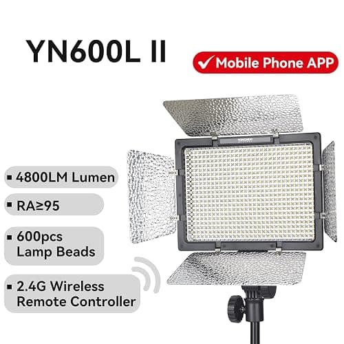 YONGNUO YN600LII YN600L II Pro LED Video Light LED Studio Light, with 5600K Color Temperature and Adjustable Brightness, for the SLR Cameras Camcorders Canon Nikon Pentax Olympus Samsung Panasonic thumbnail 2