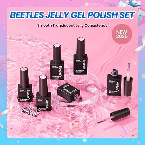 Beetles Nude Gel Nail Polish Set - 6 Colors Nude Pink Brown Neutral Jelly Gel Polish Kit Sheer Translucent Effect Soak Off UV Nail Art Design Drunken Rose Collection Manicure Gift for Women thumbnail 7