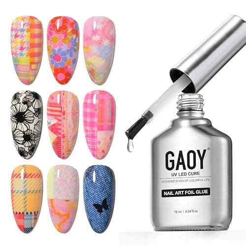 GAOY 16ml Nail Foil Glue, High Adhesion Foil Transfer Gel, UV Nail Polish | High Adhesion Formula, Works with Nail Foils, Nail Stickers & Stamping Plates, UV/LED Cure Required, Easy DIY Nail Art - Image 1