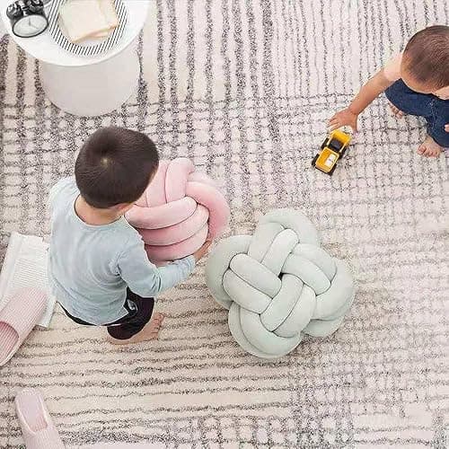 PUXU Knot Pillow Ball,Round Decorative Throw Pillow (Pink,8.5in) | Children Room Decoration Plush Toys Calming Stress Relief Toy, Soft Plush, Cozy Decor for Bedroom, Sofa, Kids Playroom thumbnail 7