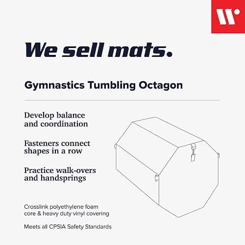 We Sell Mats Gymnastics Octagon Skill Shape Tumbling Mat, Somersault Backbend Trainer for Gymnastics, Cheerleading and Martial Arts thumbnail 2