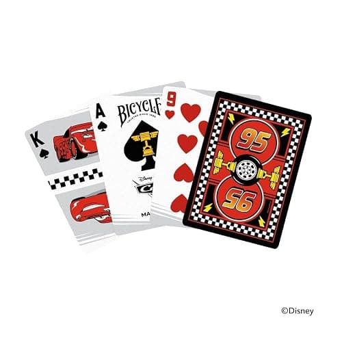 Bicycle Disney Pixar Cars Playing Cards with Lightning McQueen | Custom court cards, Race-themed suit designs, Air-Cushion Finish, Made in USA, Collectible deck thumbnail 3