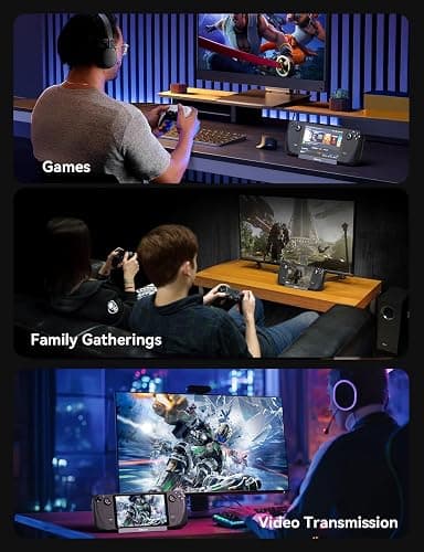Steam Deck Dock,6-IN-1 Steam Deck Docking Station with 4K@120 2K144Hz HDMI 2.1, 1Gbps Gigabit RJ45, USB A & USB C 3.0 and 100W PD 3.0 Fast Charging,Steam Deck Dock Compatible with Legion Go/MSI Claw thumbnail 8