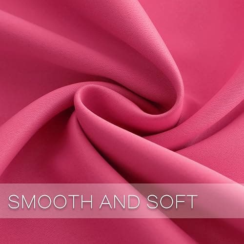 YGO 95 Inch Bedroom Blackout Curtains Panels - Grommet Room Darkening Drapes for Living Room, Thermal Insulated Noise Reducing Sleep Well Window Curtains Draperies, Hot Pink, 52W x 95L - 52"W x 95"L (Pack of 2) - Hot Pink thumbnail 8