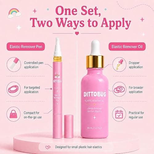 BCYXLR Dittobug Hair Elastic Remover Oil Pen, 2-Piece Set for Plastic Hair Elastics thumbnail 4