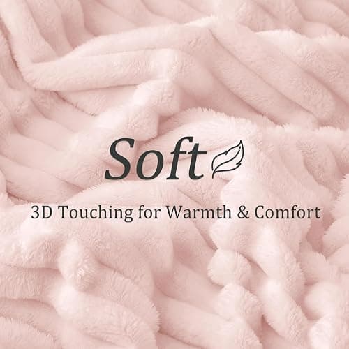 BEDELITE Pink Fleece Throw XL Blanket, Fluffy Blanket for Couch, 50x70 | Soft Warm Plush Cozy Blanket, Fuzzy Blanket for Sofa Bed Bedroom Living Room Decor, Couverture, Gifts for Women Men Friends thumbnail 4