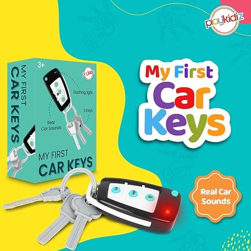 Playkidiz Toy Car Keys - Real Looking Play Toddler Remote Car Key - Interactive Kids Baby Keys with Lights and Sound Effetcs - Pretend Toy Keys for Boys Girls Age 3+ thumbnail 5