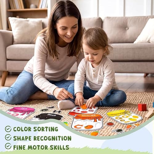 10Pcs Magnetic Color Sorting Set, 60 Cute Alphabet Animals Shape Matching Fridge Magnets for Kids Early Education Color Sorting Fine Motor Skills thumbnail 2