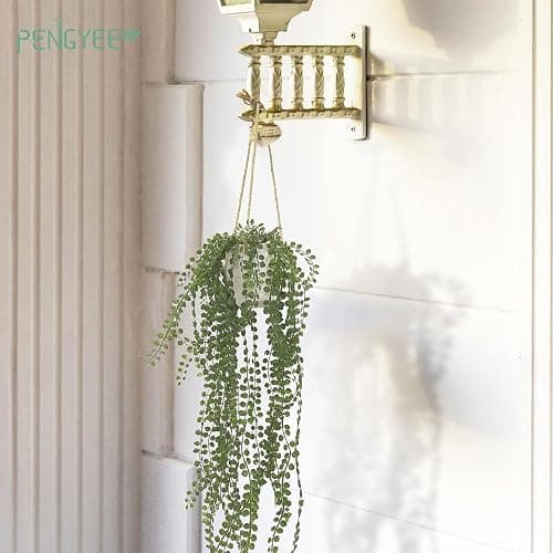PENGYEE 3 Packs 37" Fake Hanging Plants with White Pots for Wall Decor | Artificial Mandala Vine, Indoor/Outdoor Use, for Home Bathroom Bedroom Office Decor, Easy to Clean, Lifelike Appearance thumbnail 6