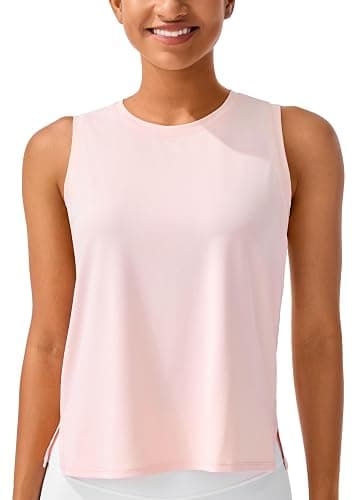 JOYSPELS Ice Silk Crop Workout Tank Tops for Women Cool-Dry Sleeveless Loose Fit Yoga Shirts - Image 1
