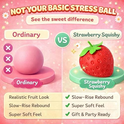 Carrot Squishy Realistic Strawberry Squishy Giant Strawberries Stress Relief Toy Jumbo Slow Rise Fruits Squeezable Toy Ball Dragon Fruit Soft Anxiety Toys Pressure Release Fidget Adults thumbnail 3