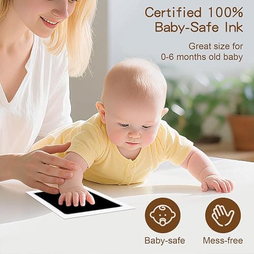 4pc Large Baby Hand and Footprint Kit– Inkless Clean Touch Ink Pad for Keepsake Footprints, Paw Prints, Mess-Free Ink Pad for Newborns and Pets with 16 White Cards(Jet Black.L) thumbnail 5