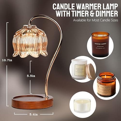 GEEZO Fragrance Candle Warmer Lamp，Electric Candle Warmer with Timer & Dimmer，Mom Christmas Birthday Gifts for Women, House Warming Gifts New Home Bedroom Decor thumbnail 2