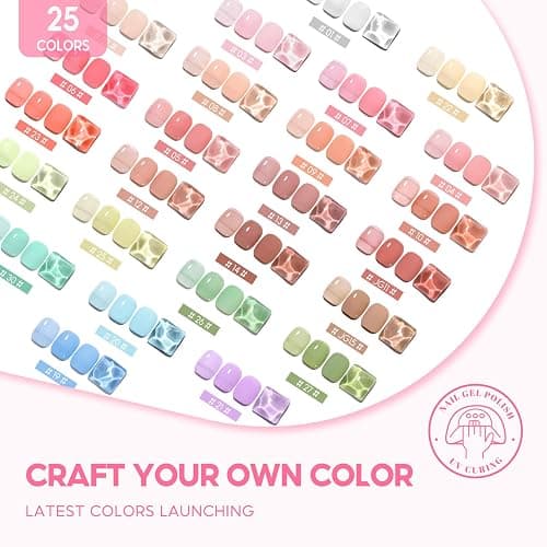 COSCELIA Fall Jelly Gel Polish Set 25 Colors Translucent Sheer Gel Nail Polish Brown Red Blue Green Pink all Season Colors for Nail Manicure Starer Kit Christmas DIY at Home thumbnail 5