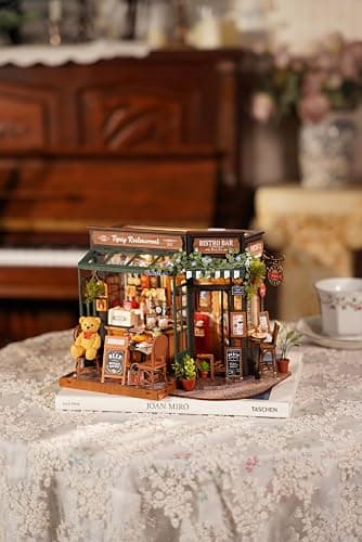 Rowood Miniature House Kits for Adults,DIY Mini House Building Kit,Wooden Dollhouse Kit with LED for Adults Beginners as Birthday (Tipsy Restaurant) thumbnail 2