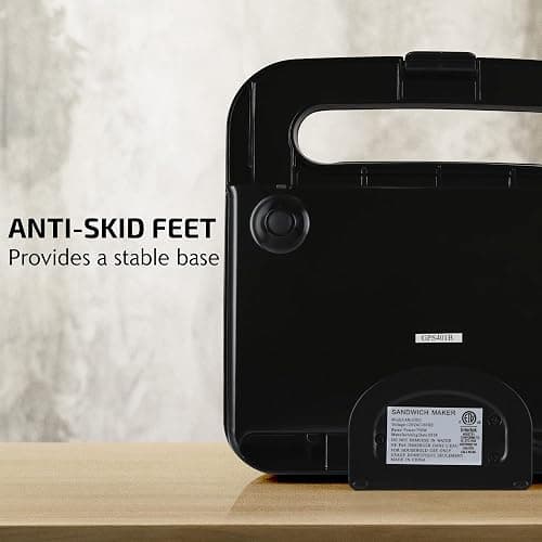 OVENTE Electric Sandwich Maker with Non-Stick Plates, Indicator Lights, Cool Touch Handle, Easy to Clean and Store, Perfect for Cooking Breakfast, Grilled Cheese, Tuna Melts and Snacks, Black GPS401B thumbnail 7