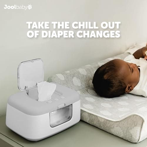 Jool Baby TinyBums Baby Wipe Warmer & Dispenser with LED Changing Light & On/Off Switch (Gray) thumbnail 2