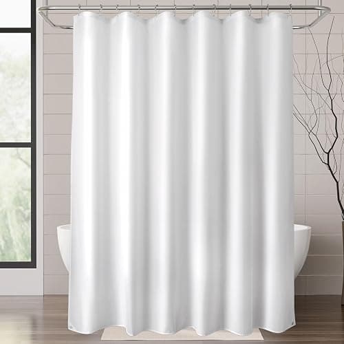 Titanker Waterproof Fabric Shower Curtain Liner Washable, Cloth Shower Liner with Magnets, White Shower Liner Soft Fabric, Lightweight Shower Curtain Liner, 70x72 Inches thumbnail 8