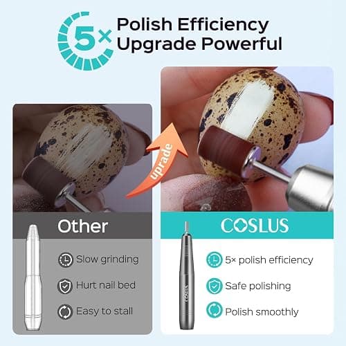 COSLUS Electric Nail Drill File Professional: for Acrylic Gel Dip Powder Nails Portable Nail Drill Machine Kit Manicure Pedicure Tools Polishing Set with Nail Drill Bits Sanding Bands thumbnail 2
