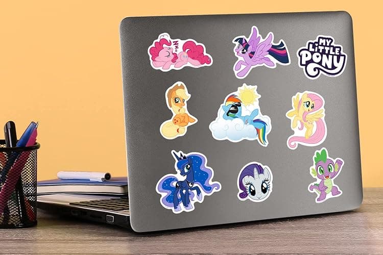 My Little Pony TV Friendship is Magic 50ct Vinyl Large Deluxe Stickers Variety Pack - Laptop, Water Bottle, Scrapbooking, Tablet, Skateboard, Indoor/Outdoor - Set of 50 thumbnail 2