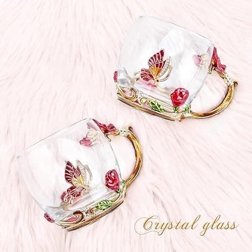 OEAGO Gifts for Mom Women Stocking Stuffers for Women Christmas Glass Coffee Enamels Mug Valentines Gifts for Her Girlfriend Wife Best Birthday Valentine's Mothers Day from Daughter Son Tea Cup thumbnail 7