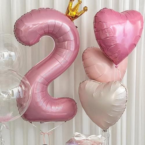 Pink White Heart Balloons,12Pcs Baby Pink Cream Heart Shaped Foil Balloons,18Inch Sand White Helium Balloon for Baby Shower Birthday Anniversary Wedding Party Decorations thumbnail 4